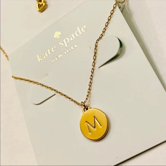 $48 Kate Spade Initial “M” Mini Initial Pendant Necklace gold - Picture 7 of 9